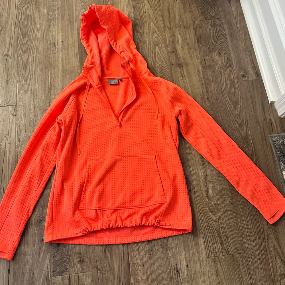 Athleta Bright Orange Lightweight Hoodie Sweatshirt